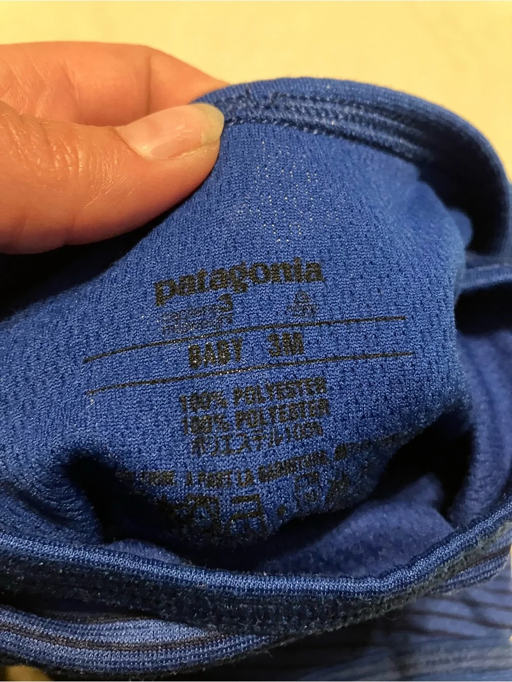 Patagonia Navy Blue Baby Bodysuit & Light Green Striped Pants Set